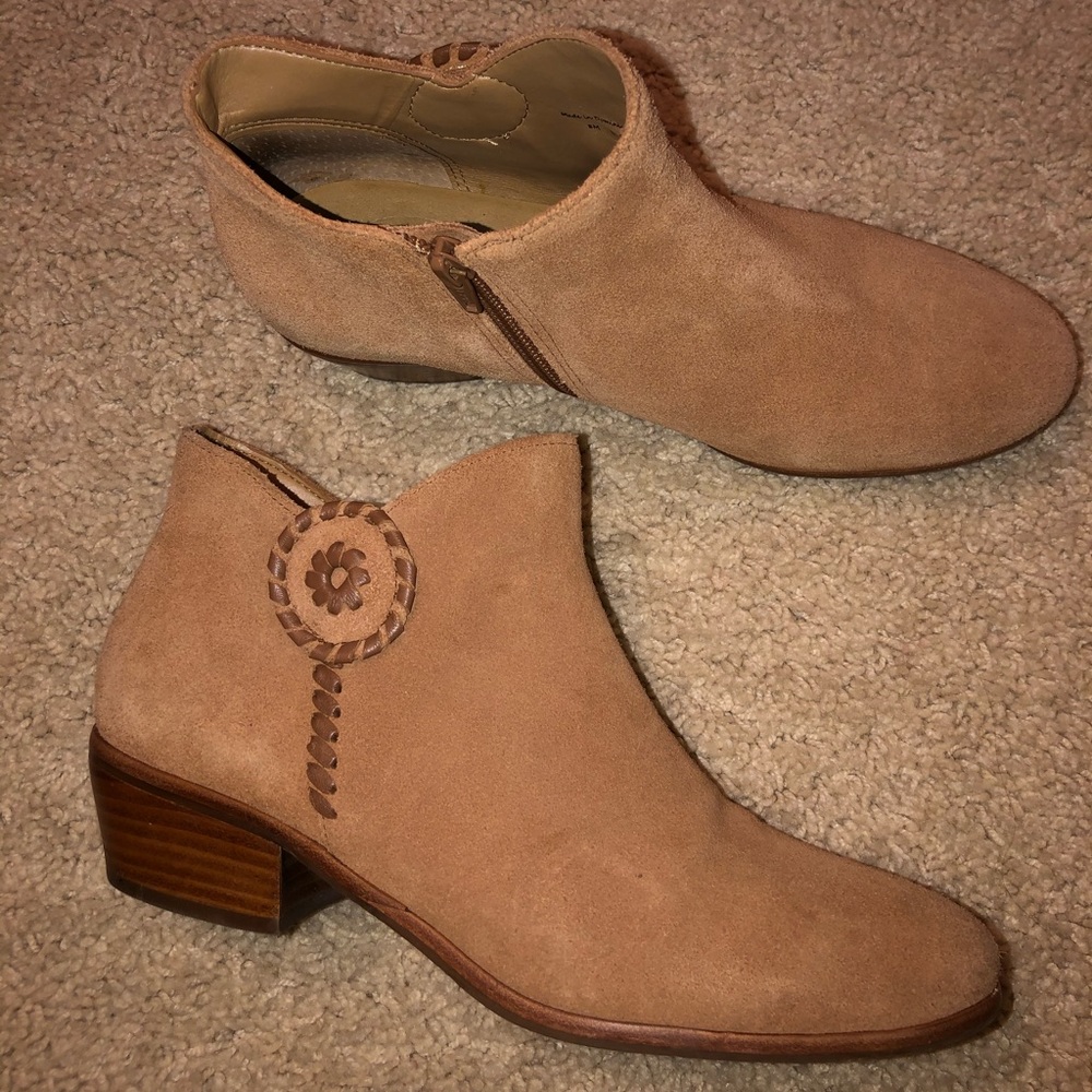 Jack Rogers brown suede booties